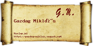 Gazdag Miklós névjegykártya
